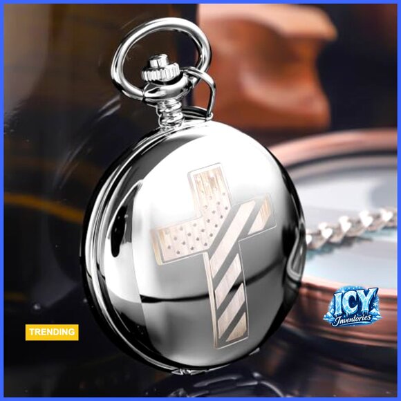 Mechanical Pocket Watch with Chain, Alloy Case, Roman Numerals main image 6